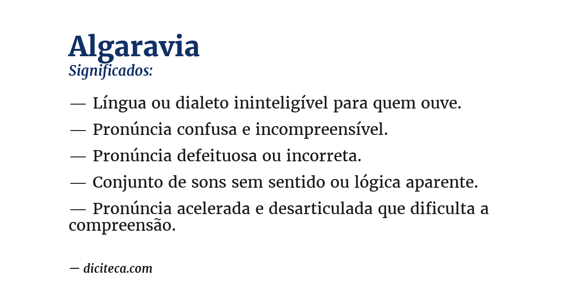Significado de algaravia