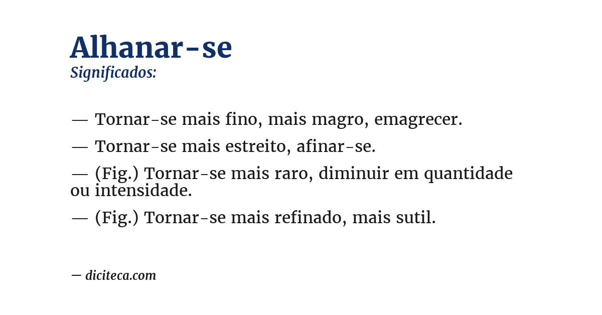 Significado de alhanar-se