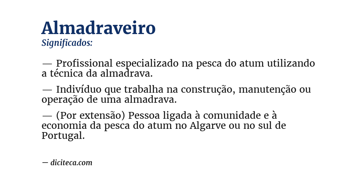 Significado de almadraveiro