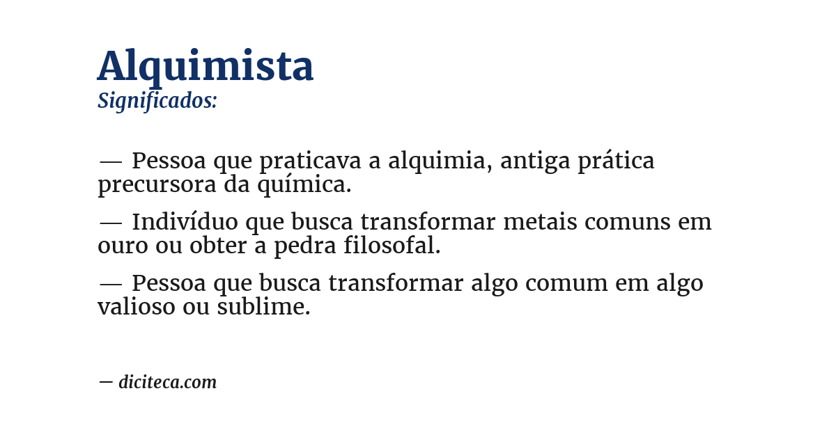Significado de alquimista