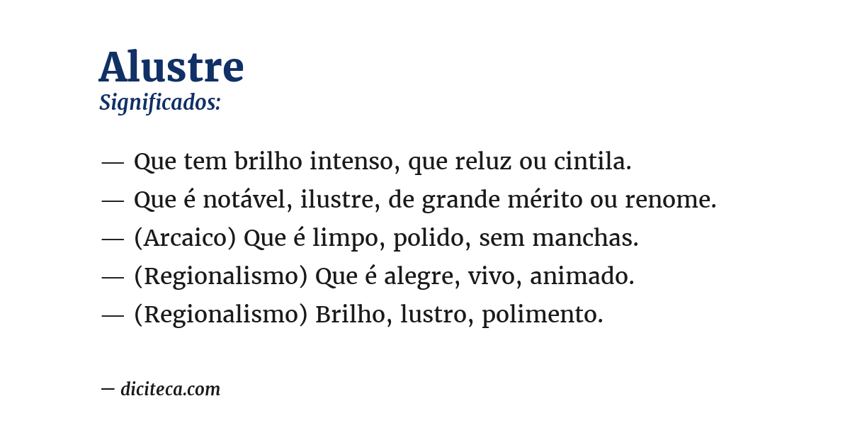 Significado de alustre