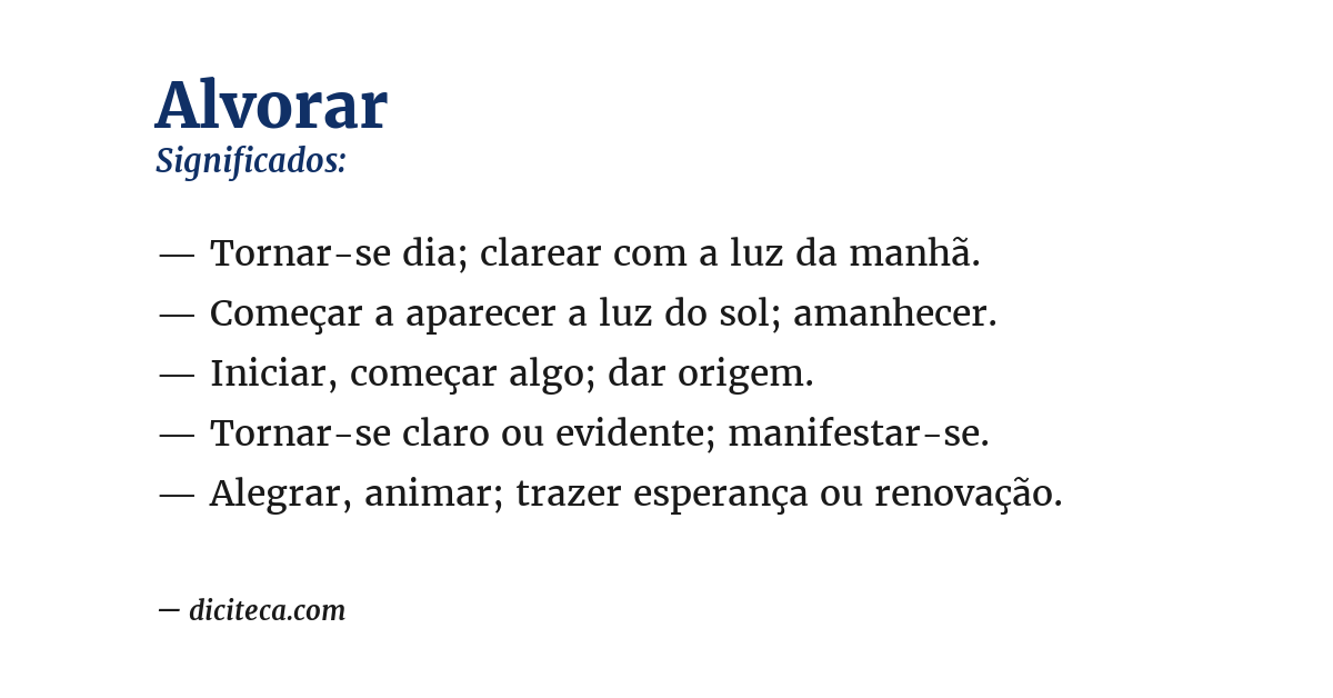 Significado de alvorar