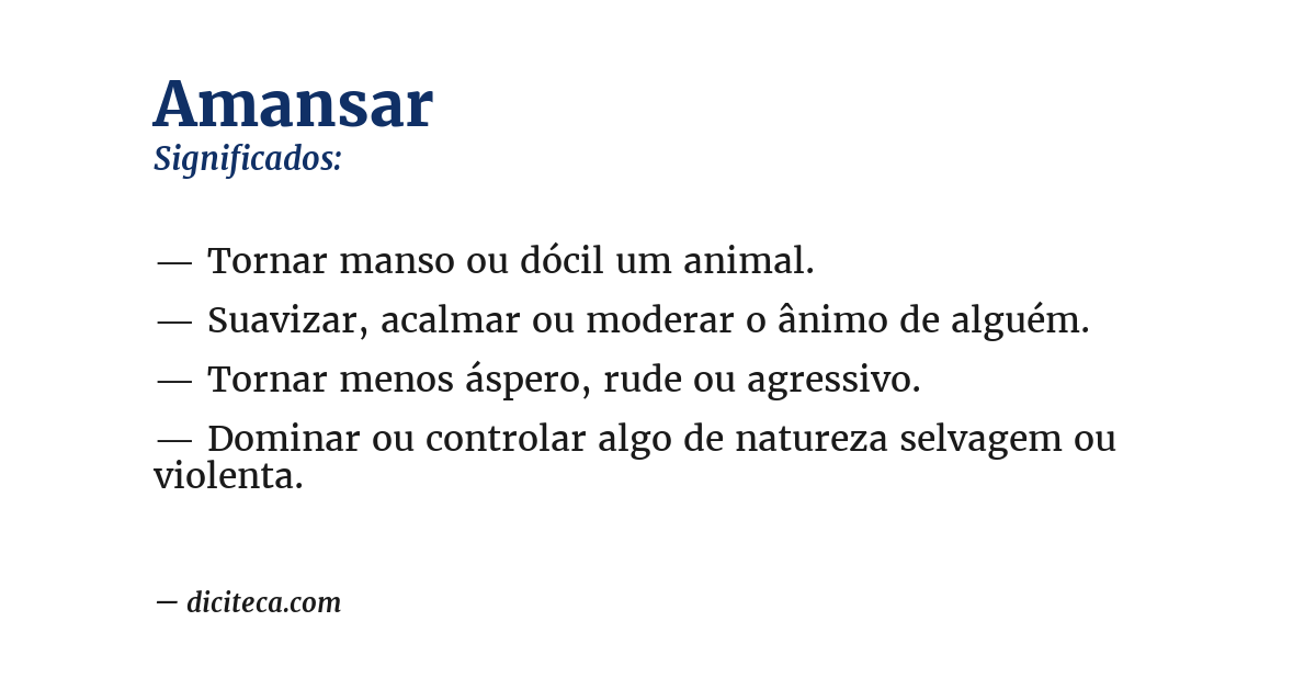 Significado de amansar