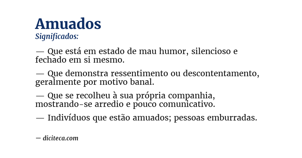 Significado de amuados