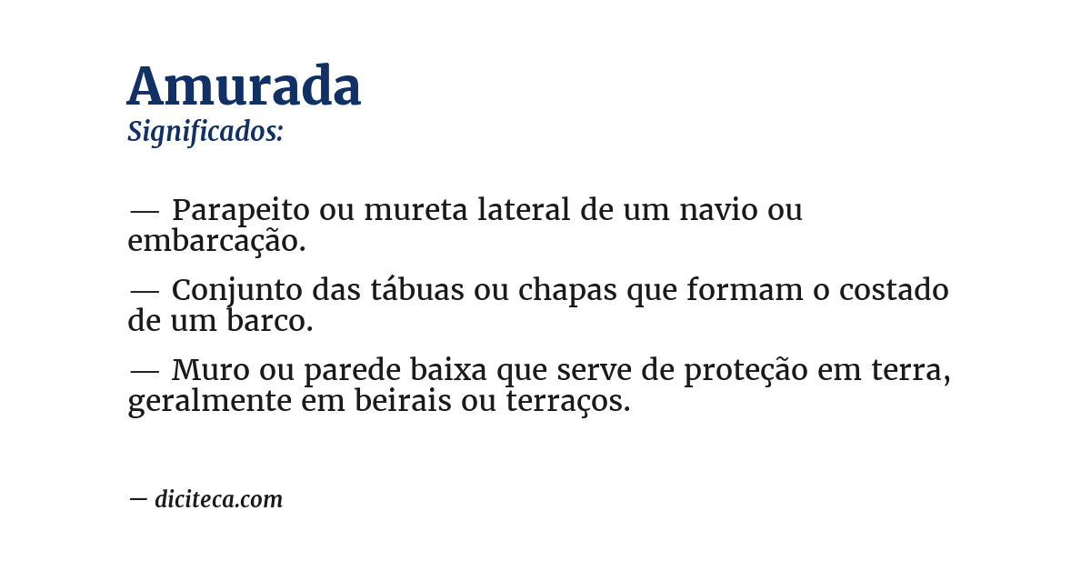 Significado de amurada