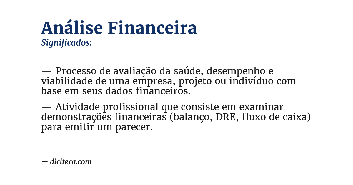 Significado de análise financeira
