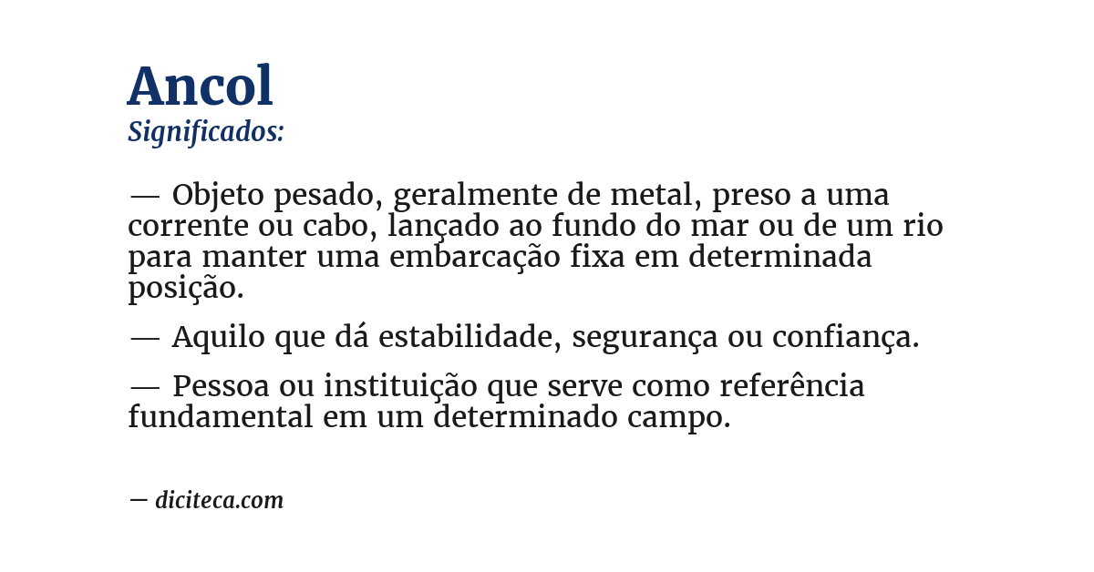 Significado de ancol