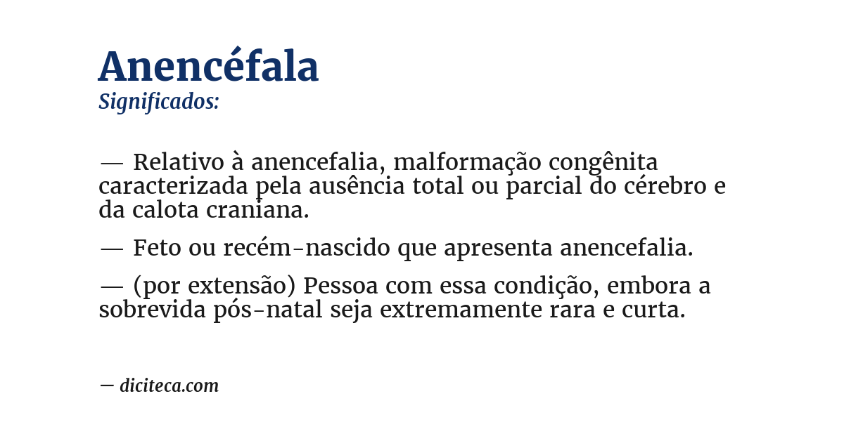 Significado de anencéfala