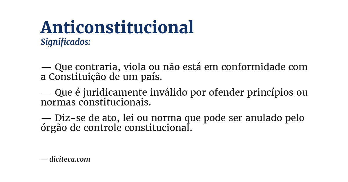 Significado de anticonstitucional
