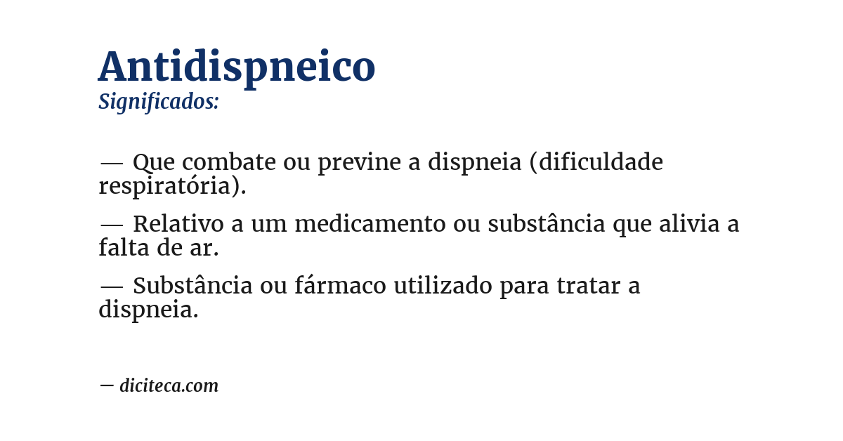 Significado de antidispneico
