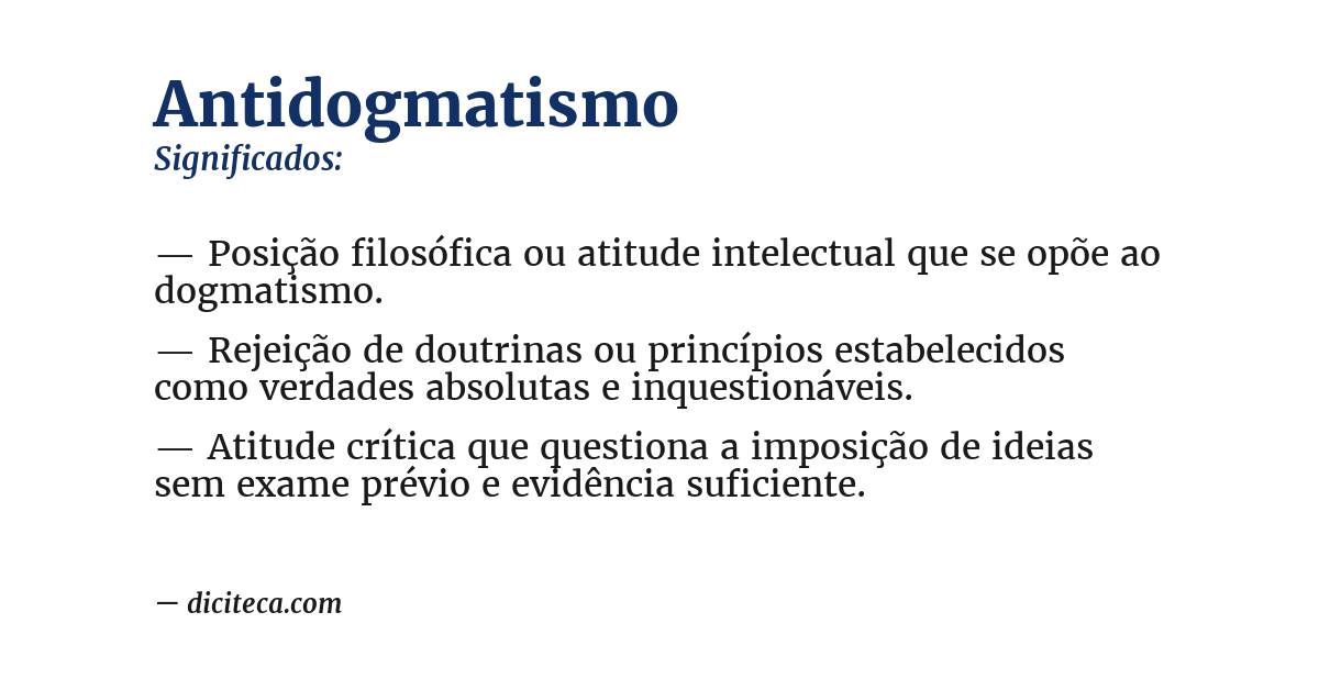 Significado de antidogmatismo