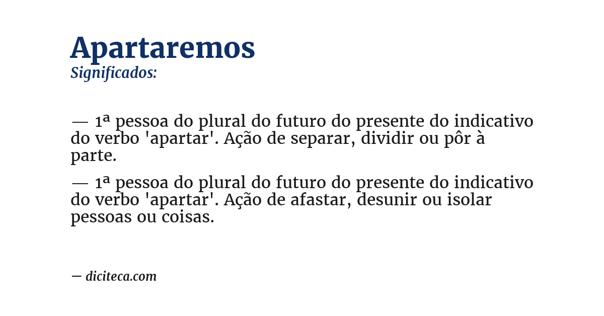 Significado de apartaremos
