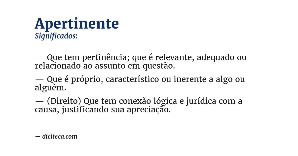 Significado de apertinente