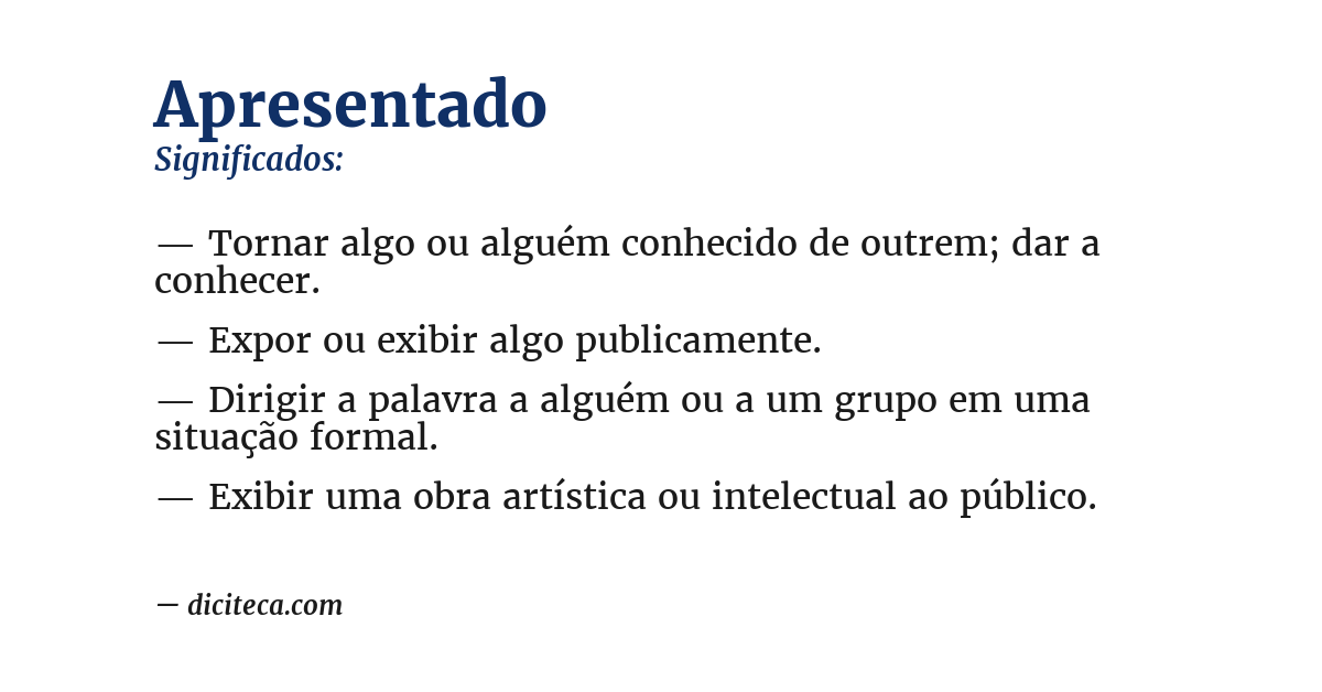 Significado de apresentado