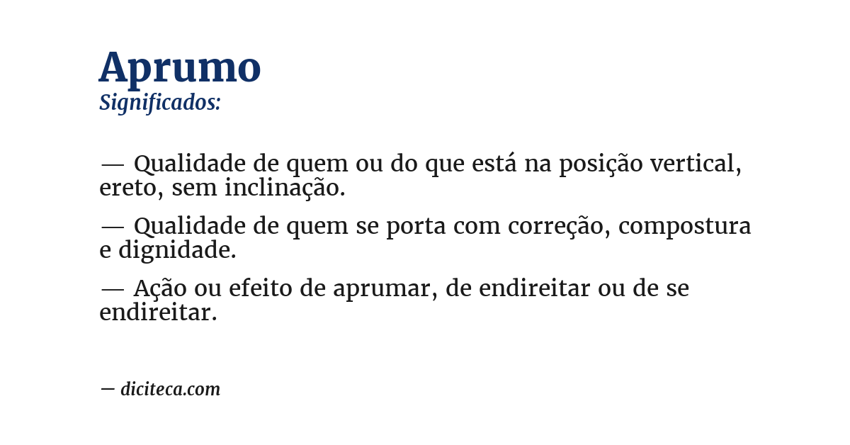 Significado de aprumo