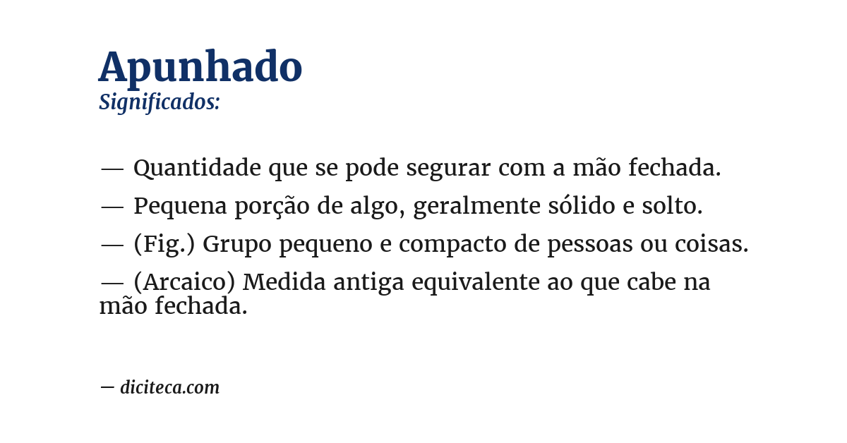 Significado de apunhado