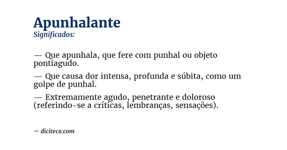 Significado de apunhalante