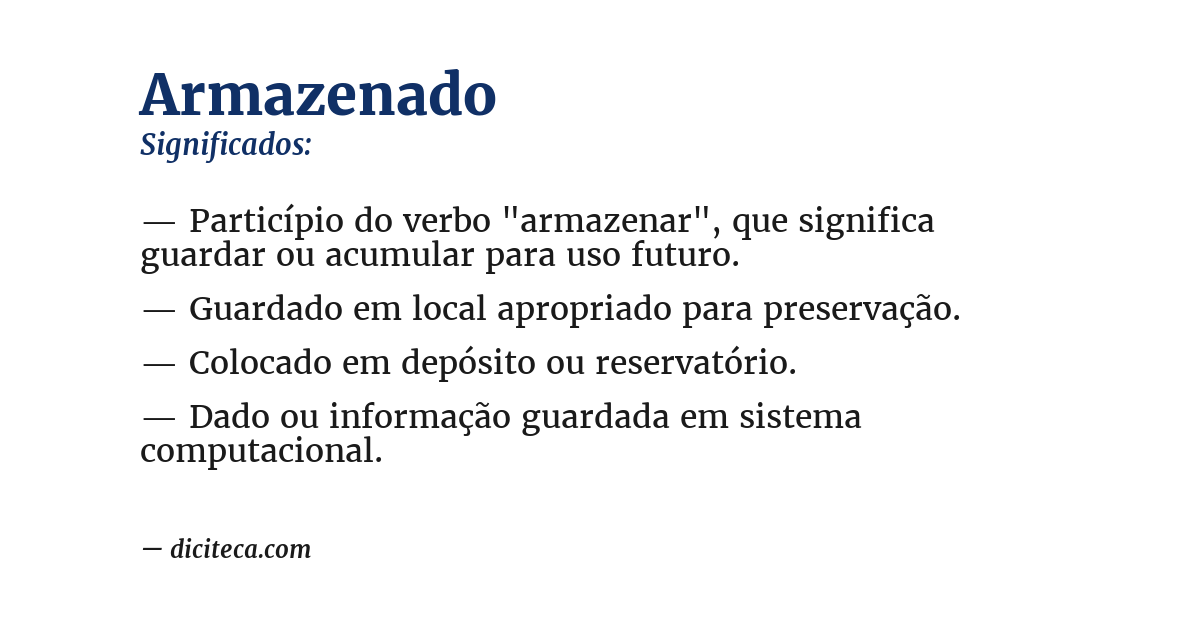 Significado de armazenado