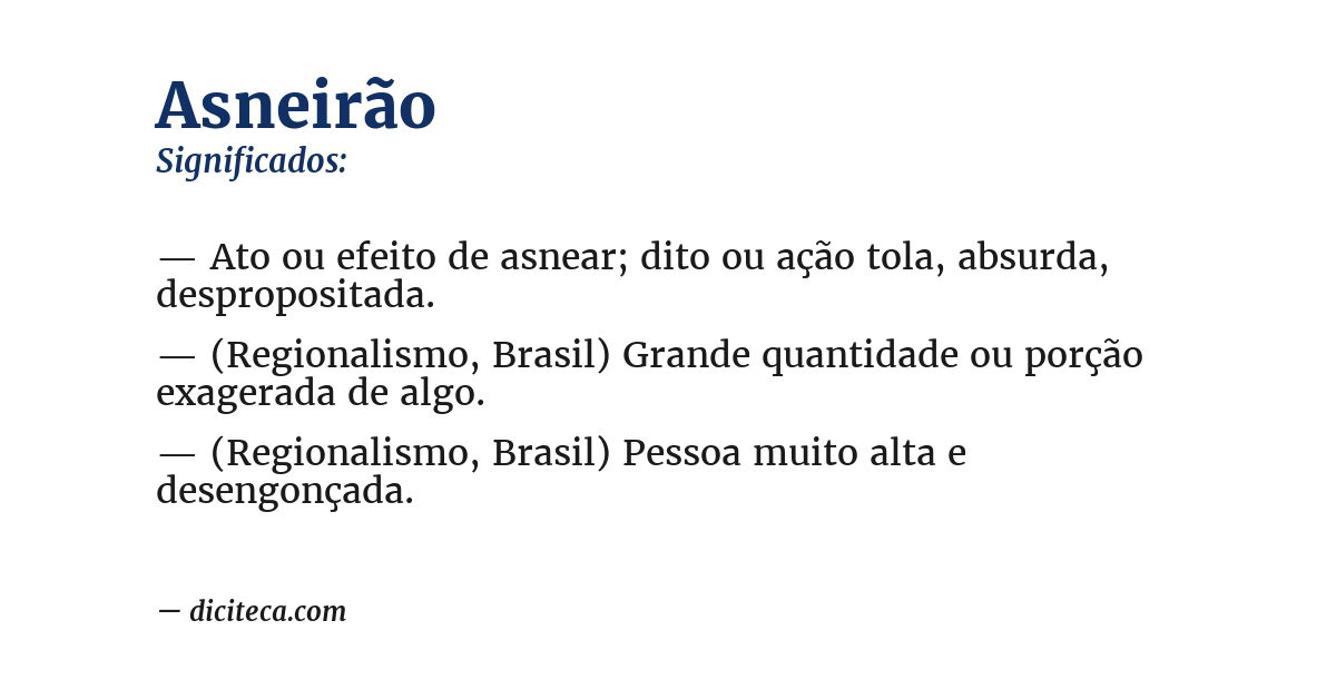 Significado de asneirão
