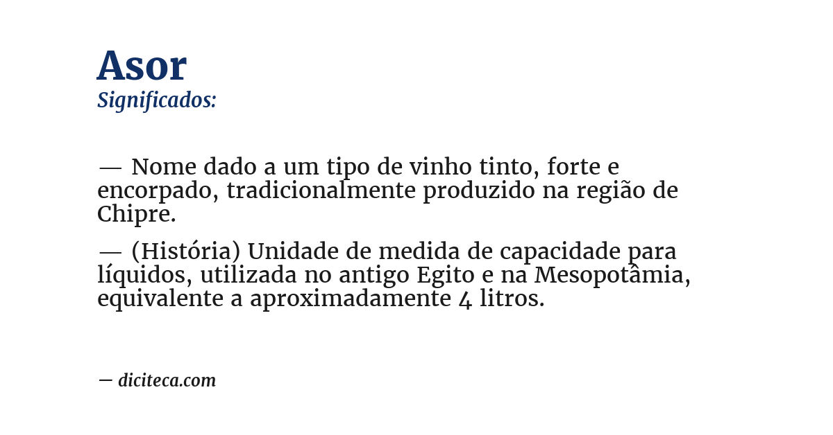 Significado de asor