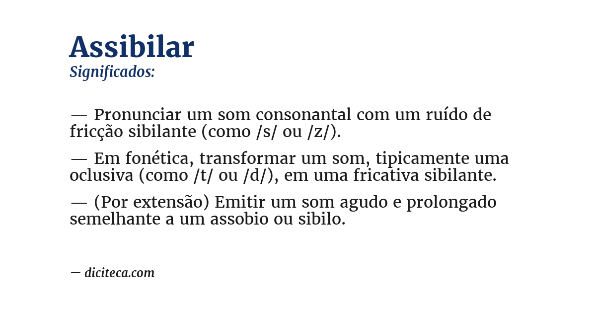 Significado de assibilar