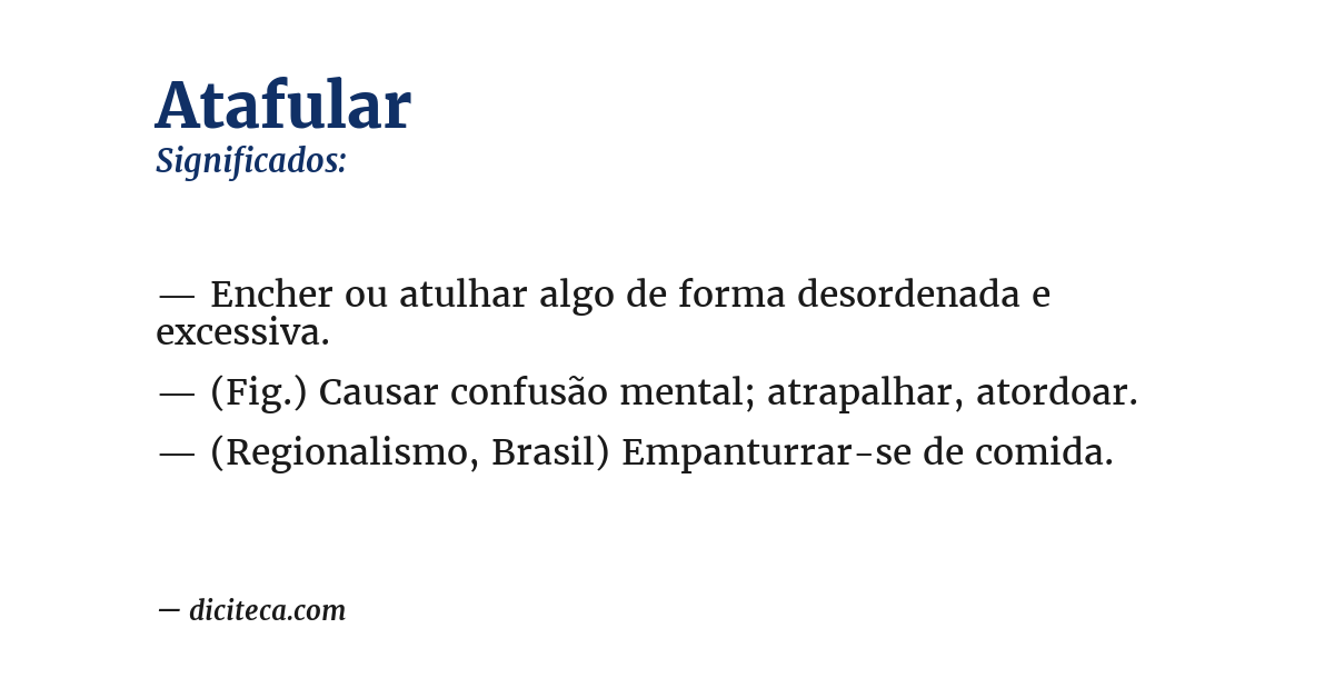 Significado de atafular