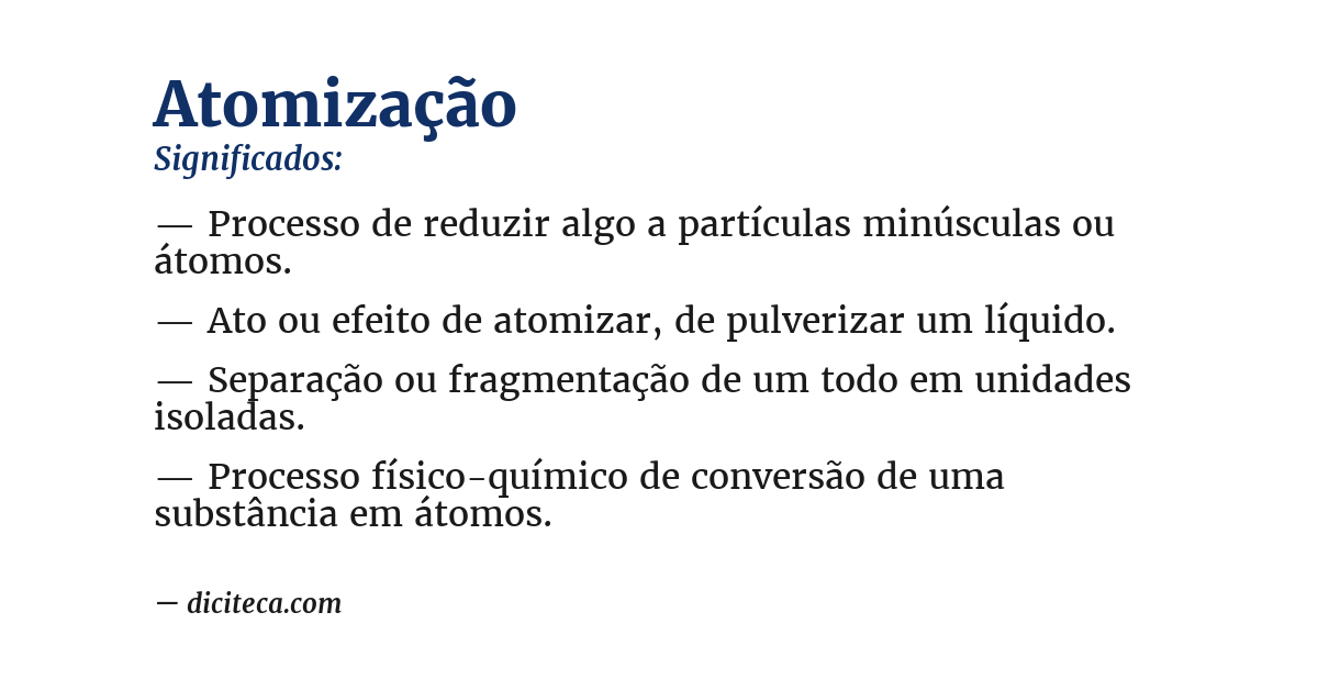 Significado de atomização