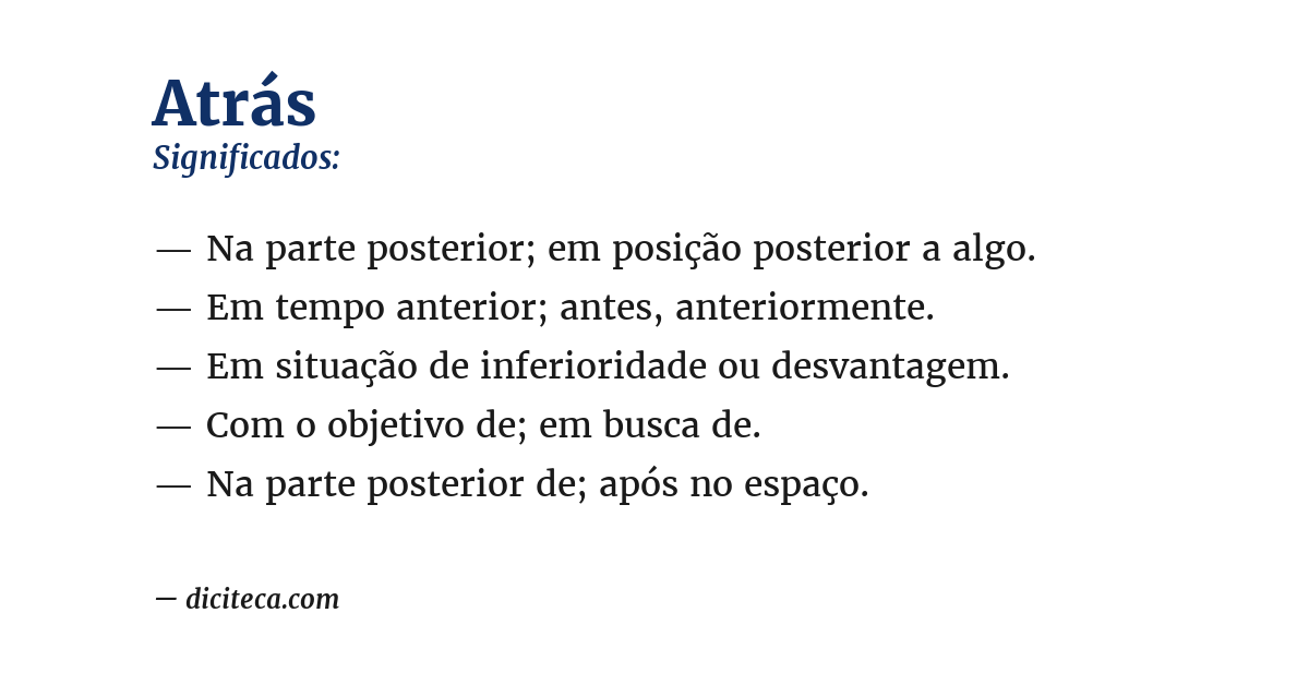 Significado de atrás