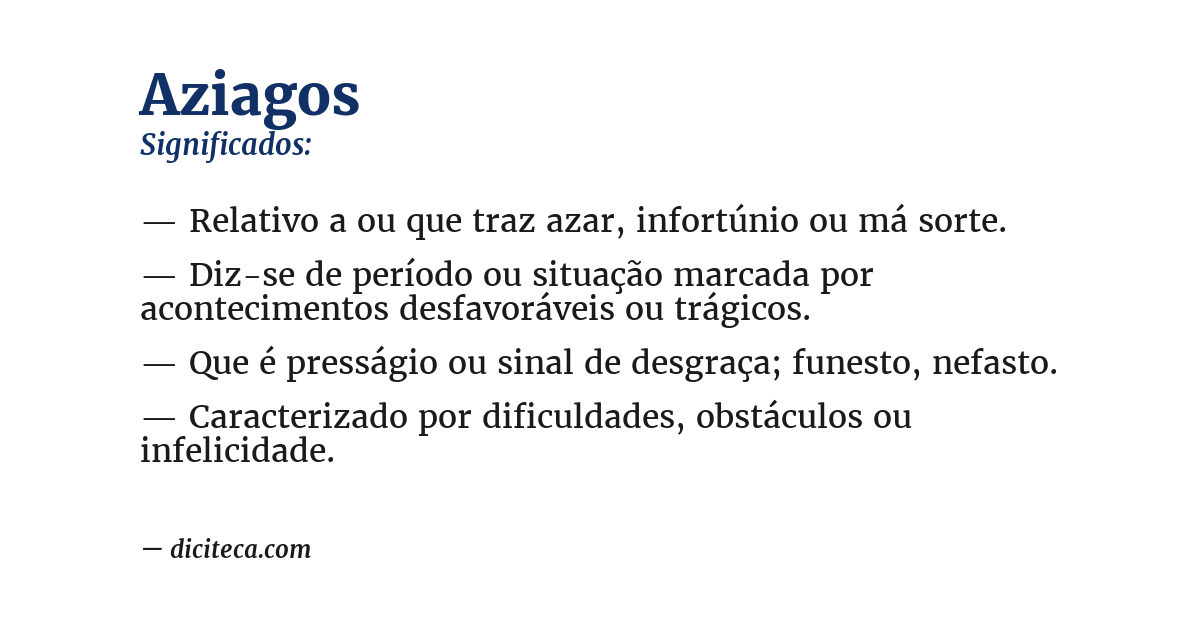 Significado de aziagos