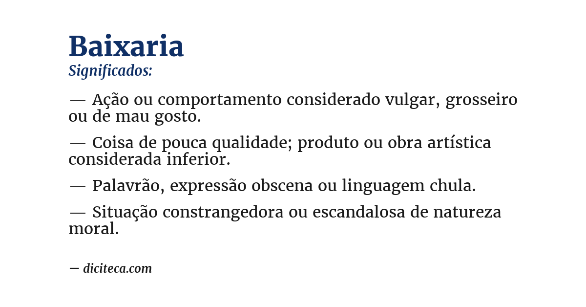 Significado de baixaria