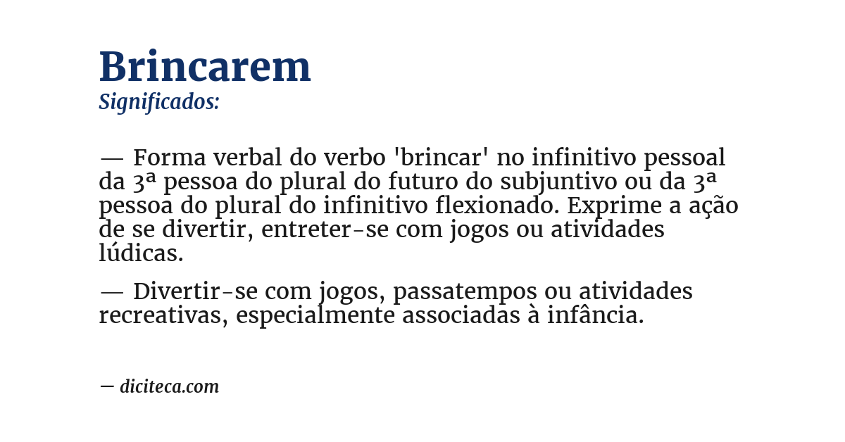 Significado de brincarem
