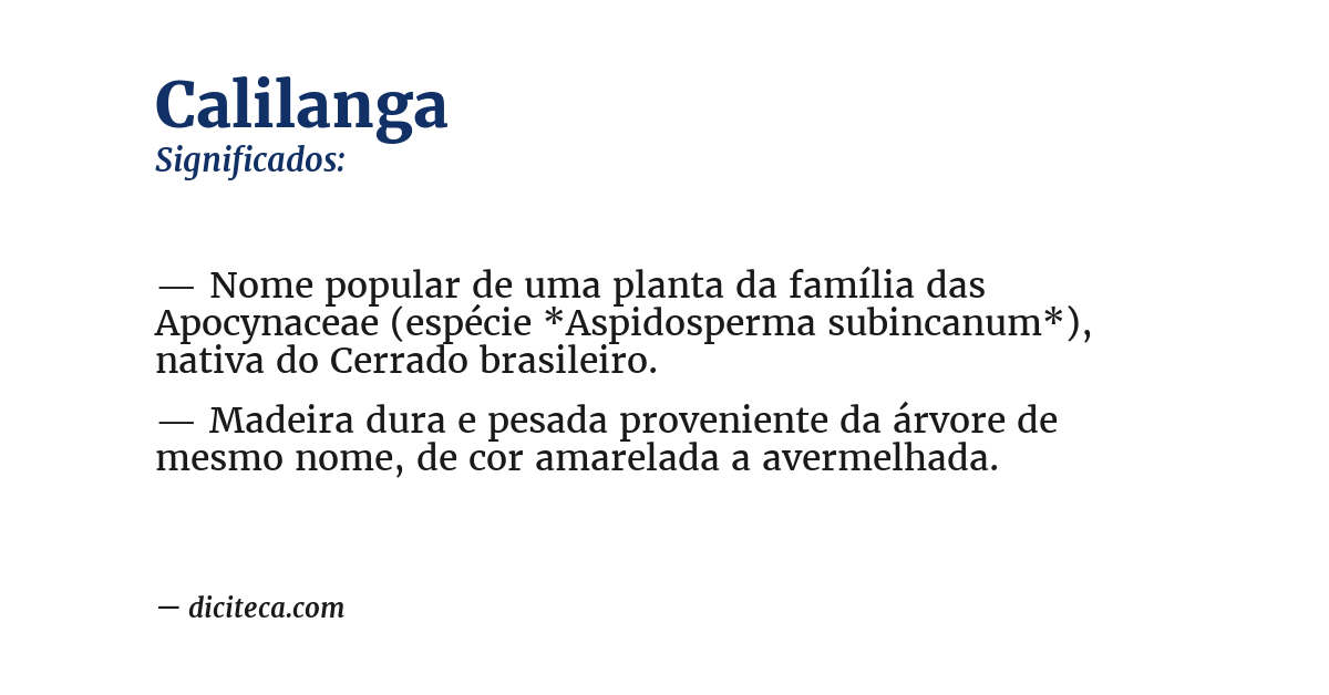 Significado de calilanga