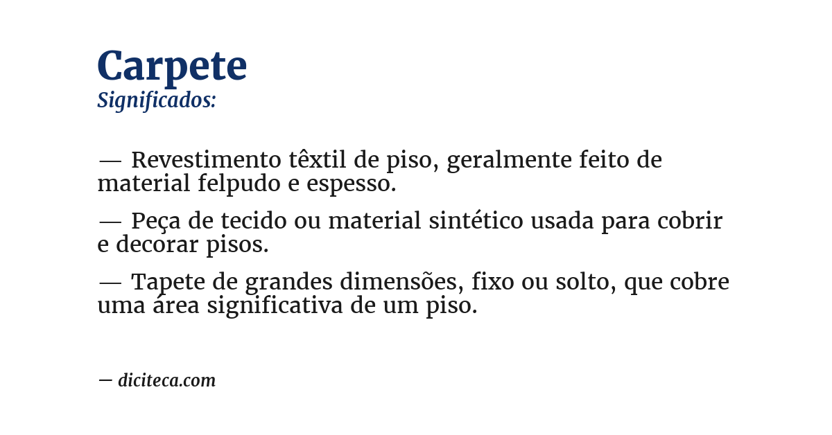 Significado de carpete