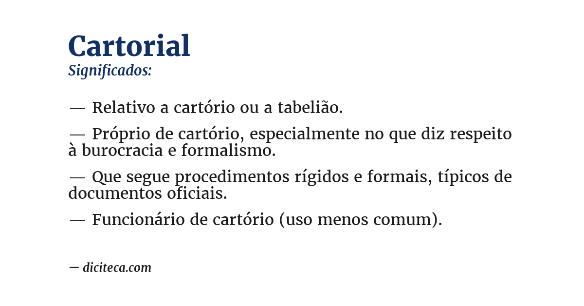 Significado de cartorial