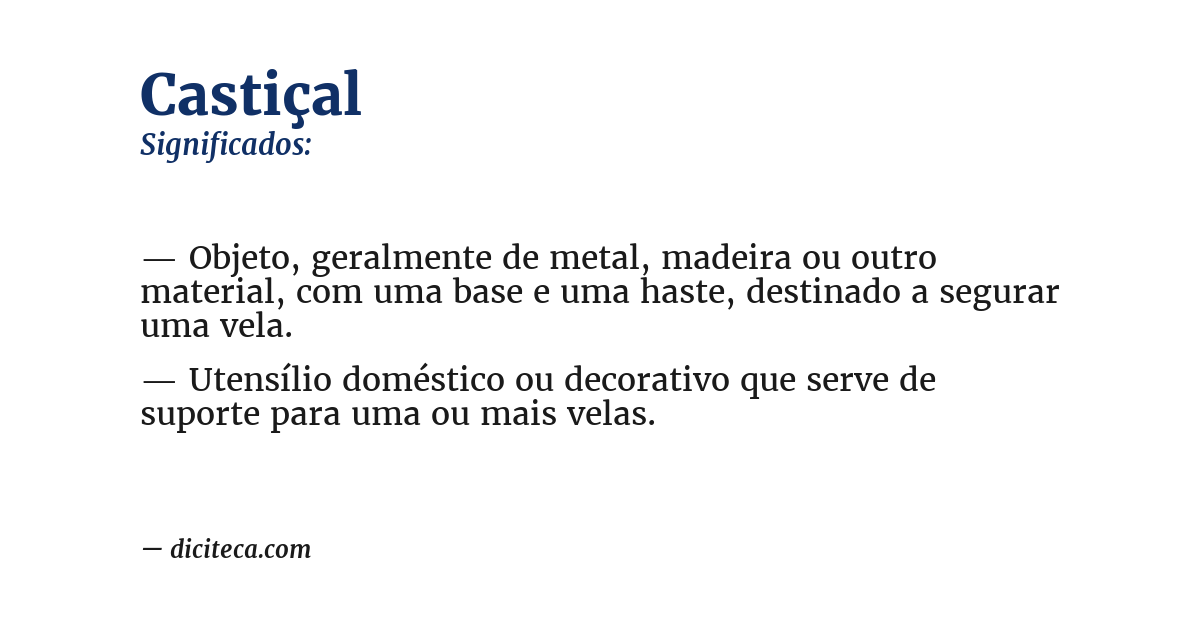 Significado de castiçal