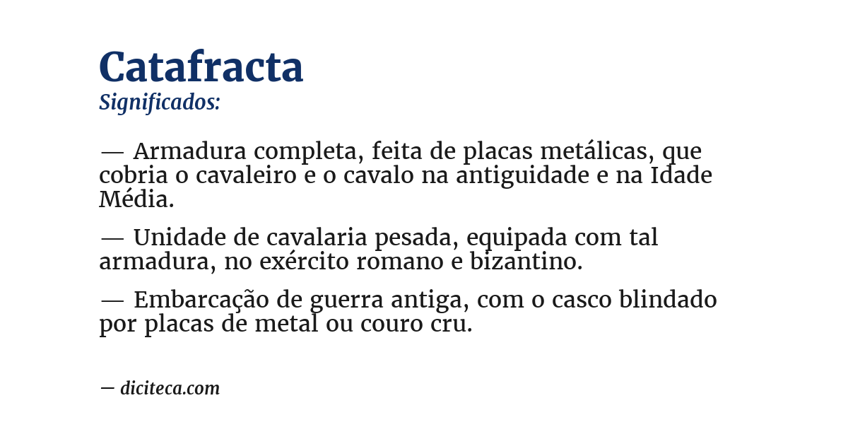 Significado de catafracta