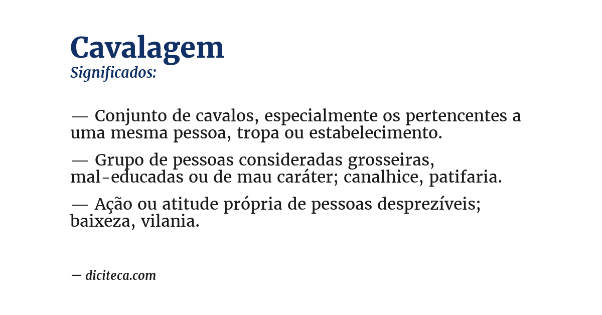 Significado de cavalagem