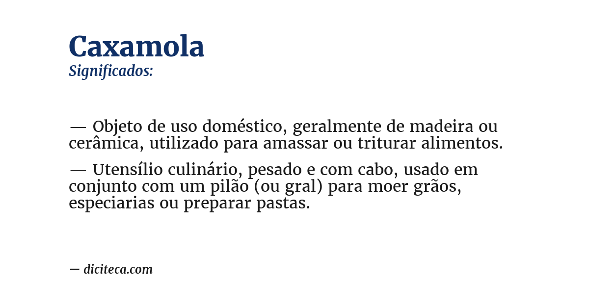 Significado de caxamola