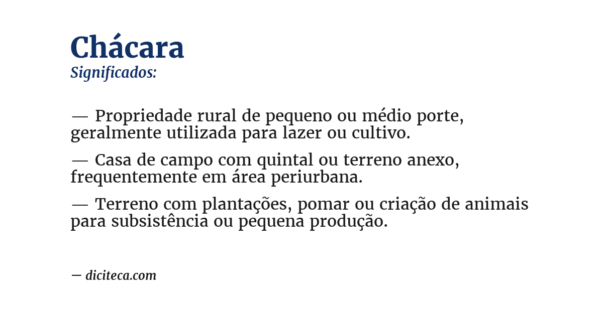 Significado de chácara