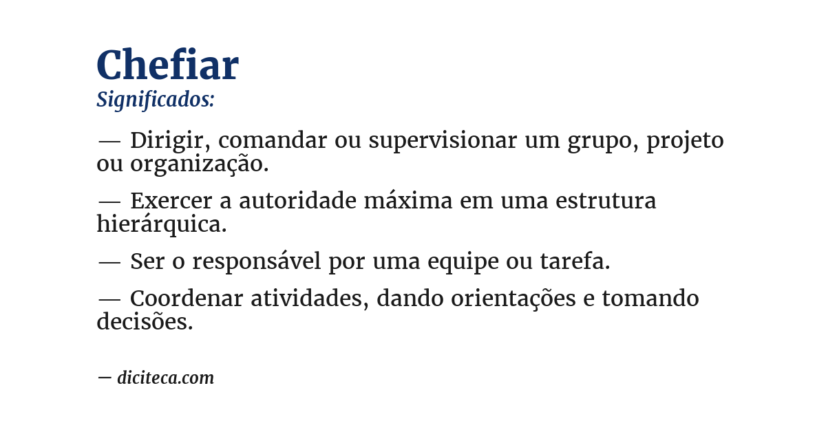 Significado de chefiar