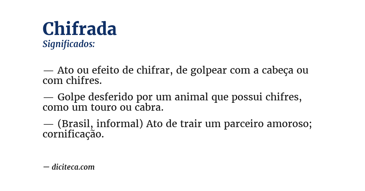 Significado de chifrada