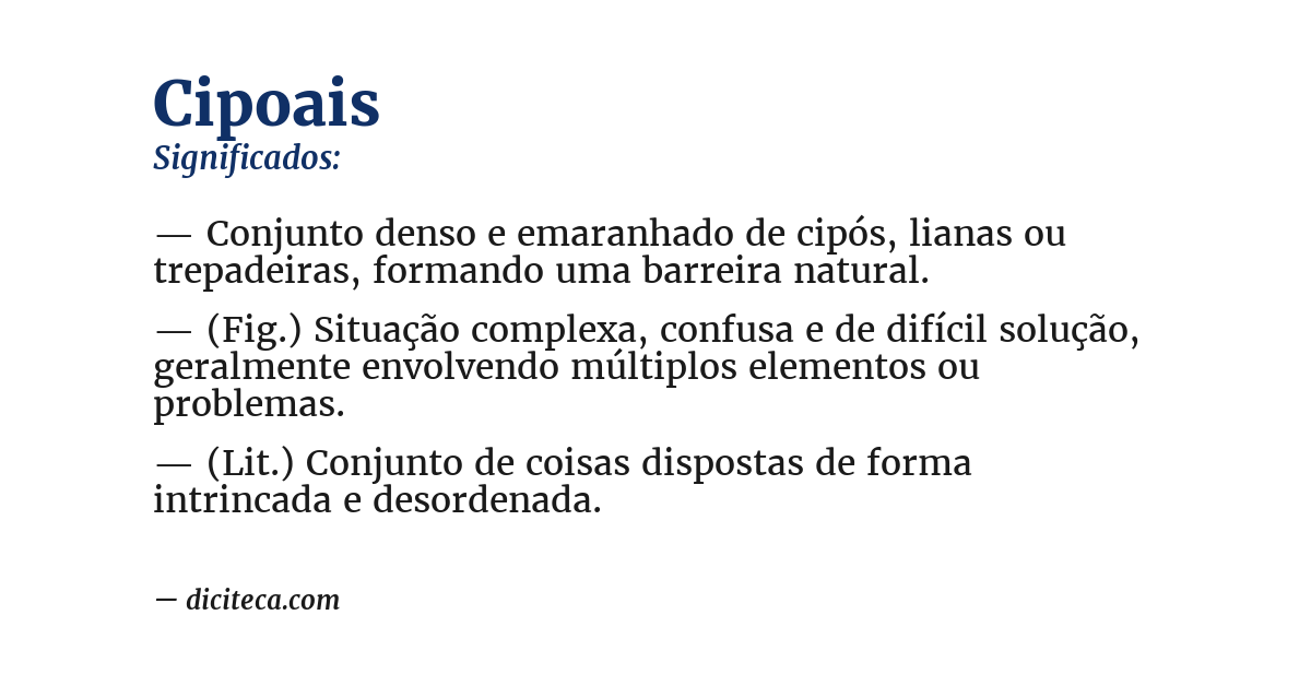 Significado de cipoais