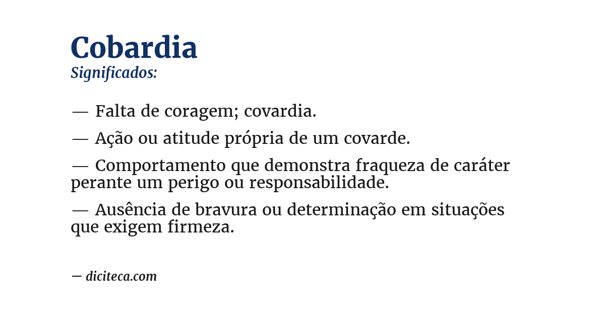 Significado de cobardia