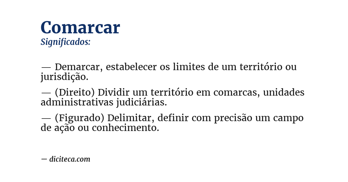 Significado de comarcar