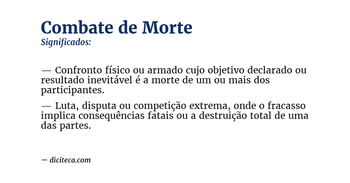 Significado de combate de morte