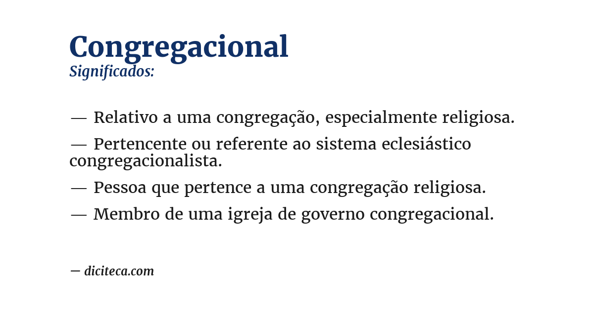 Significado de congregacional