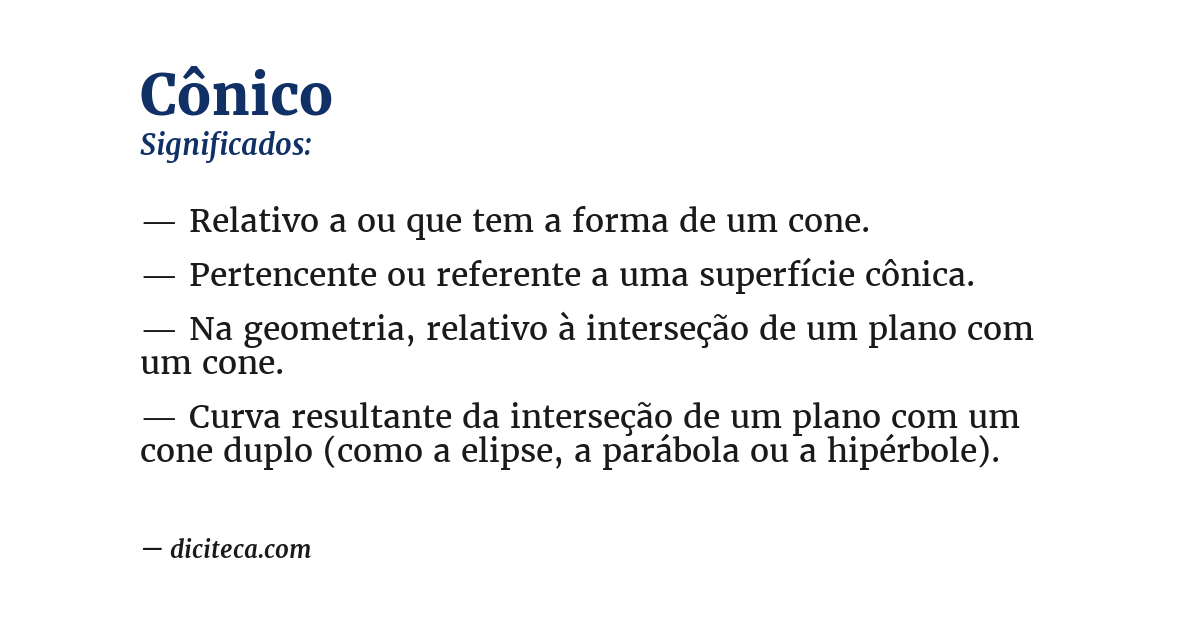 Significado de cônico