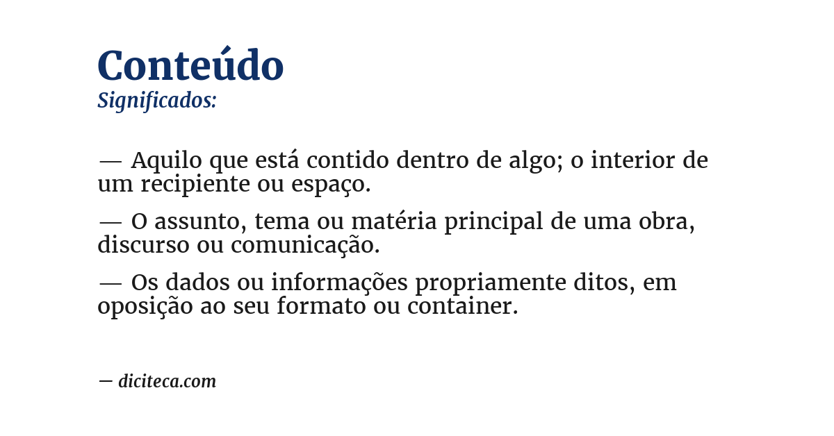 Significado de conteúdo