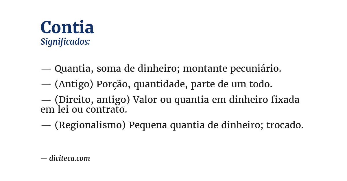 Significado de contia