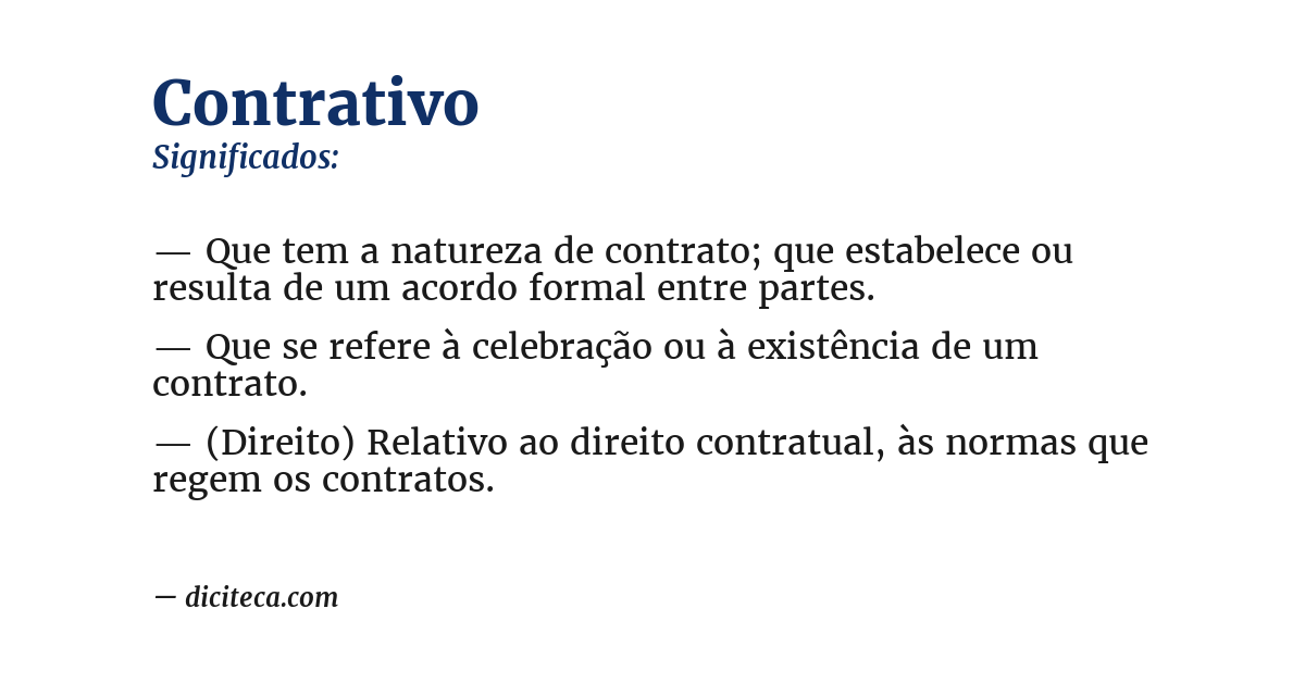 Significado de contrativo